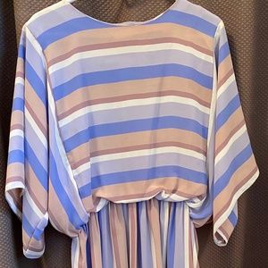 Breezy purple striped dress